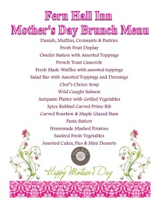 2016 mothers day menu
